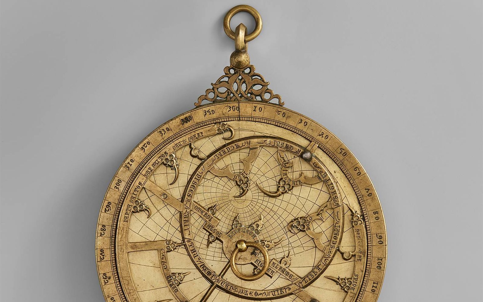 Details of the AstroLabe, an artifact in the permanent collection at the Aga Khan Museum